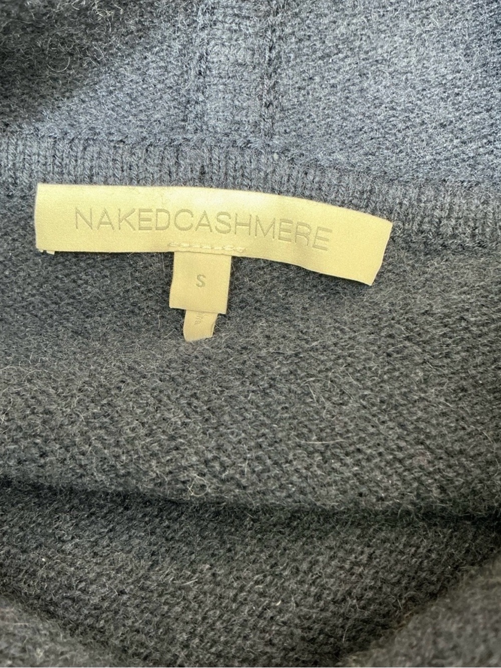 Navy blue cashmere sweatshirt hoodie - Picture 4 of 5